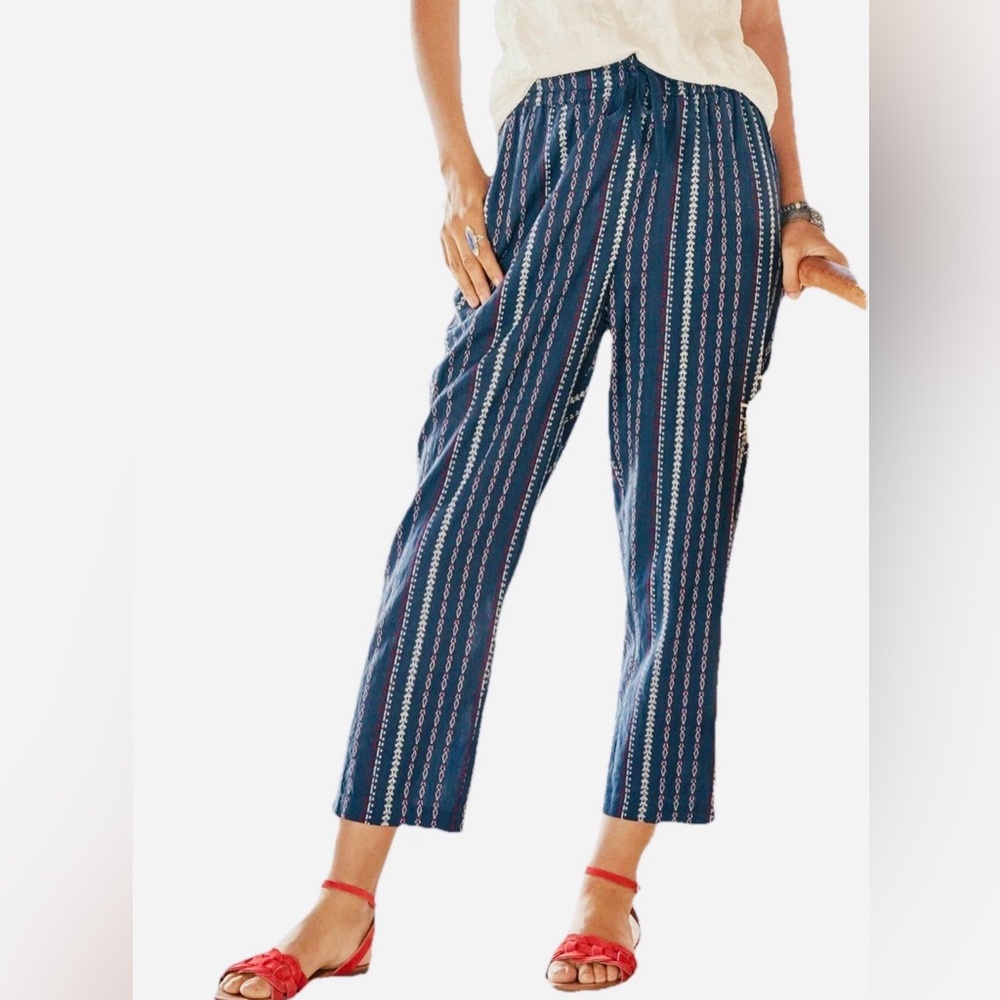 NWT Sundance Women's Size M Talia Easy Multicolor Striped‎ Pants With Pocket's